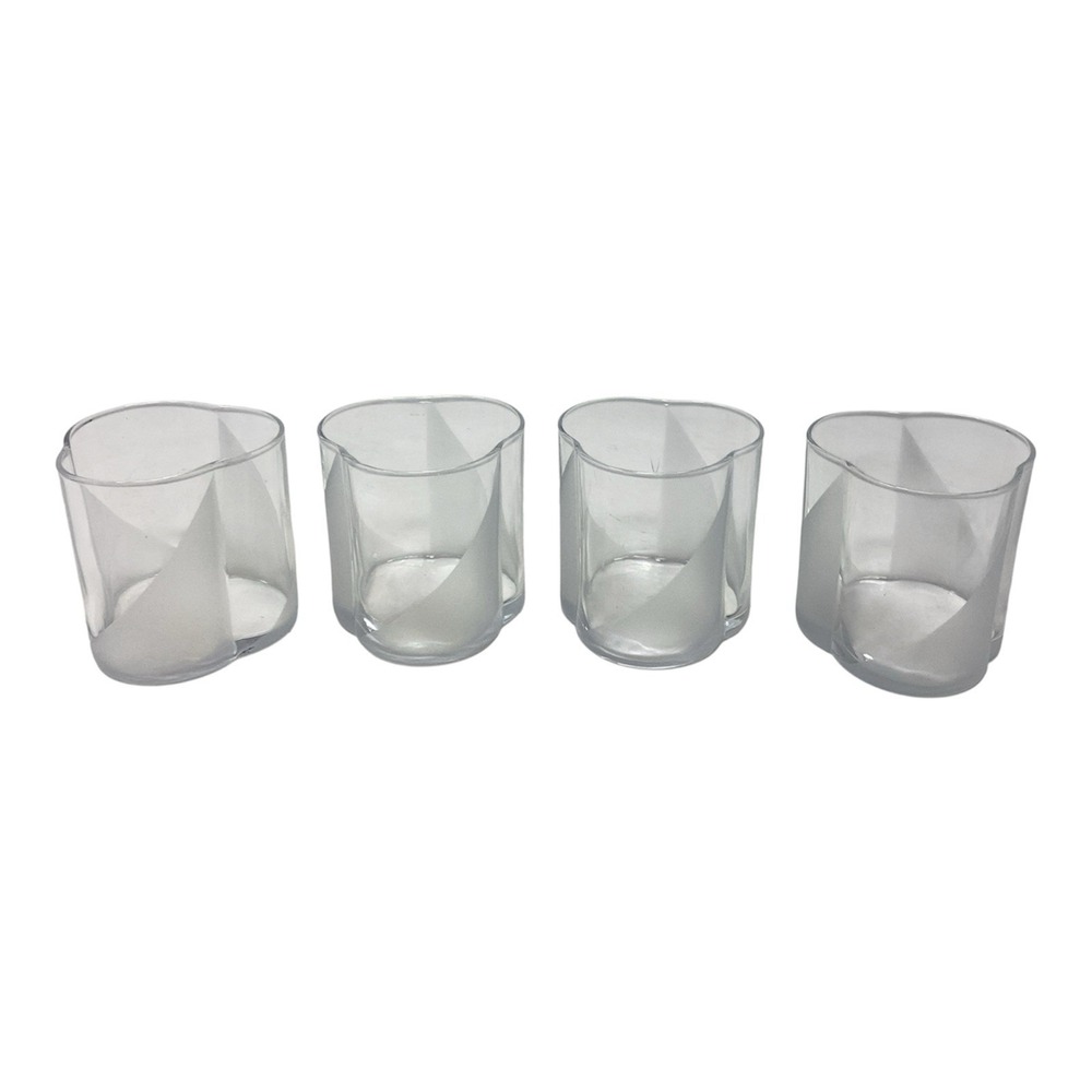 Carlo Moretti MCM Rounded Triangular Rocks Glasses Frosted Set Of (4) - Picture 4 of 8